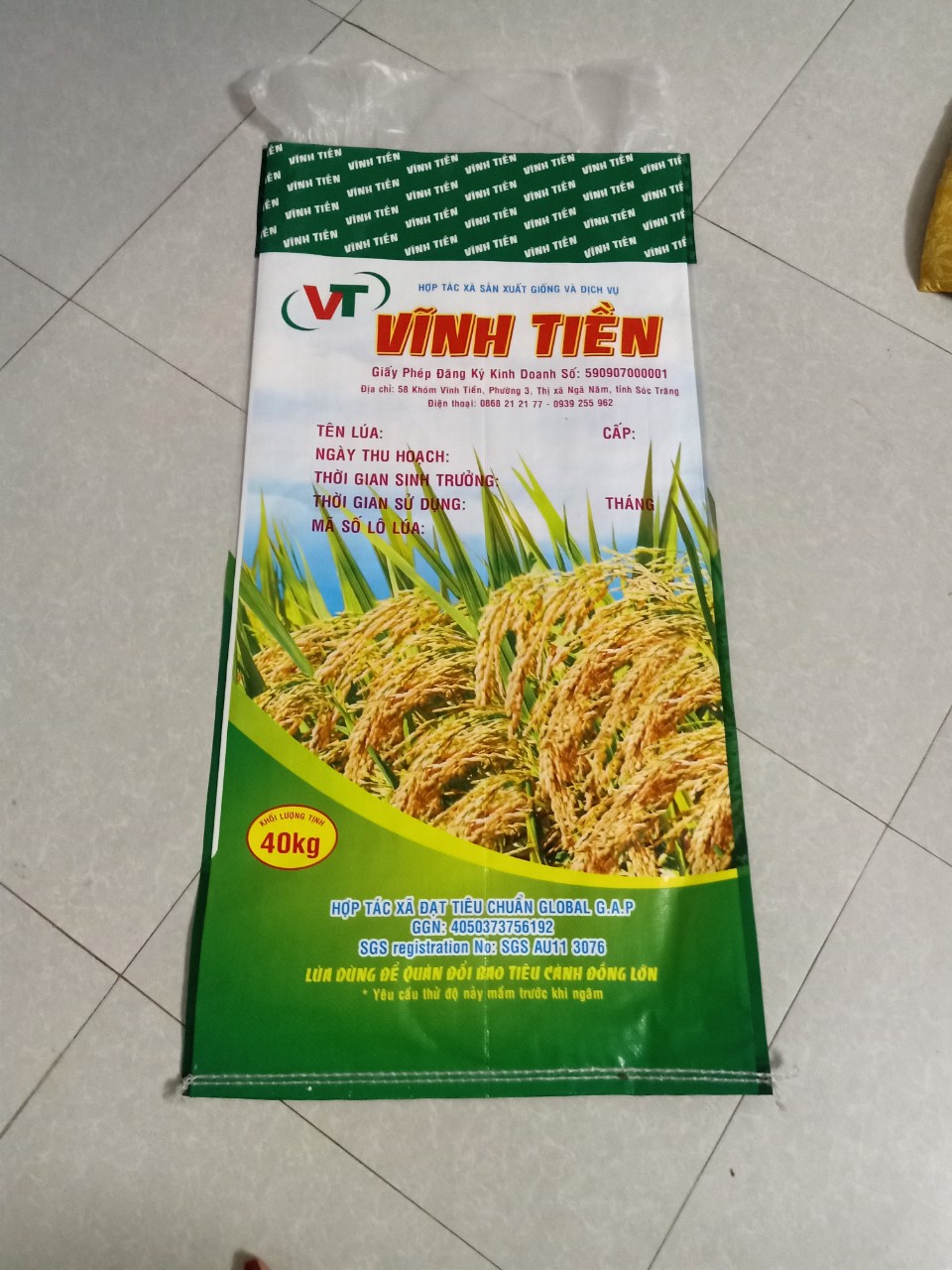 Sản xuất bao bì lúa giống, bao đựng 40kg lúa giống