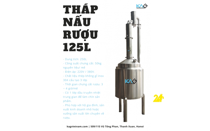 Tháp chưng cất rượu mini