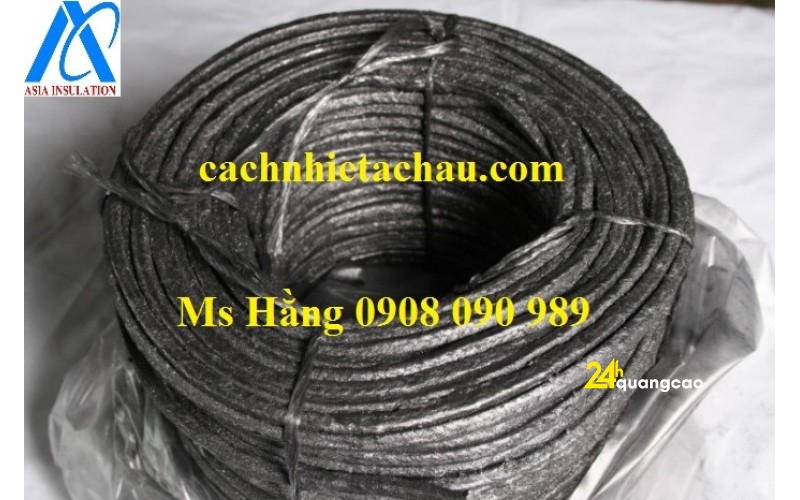 Dây tết chèn chịu nhiệt tẩm chì | Dây Amiang vuông tẩm chì màu đen | Cách nhiệt Á Châu
