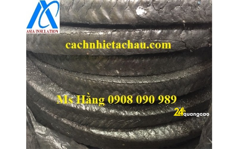 Dây tết chèn chịu nhiệt tẩm chì | Dây Amiang vuông tẩm chì màu đen | Cách nhiệt Á Châu