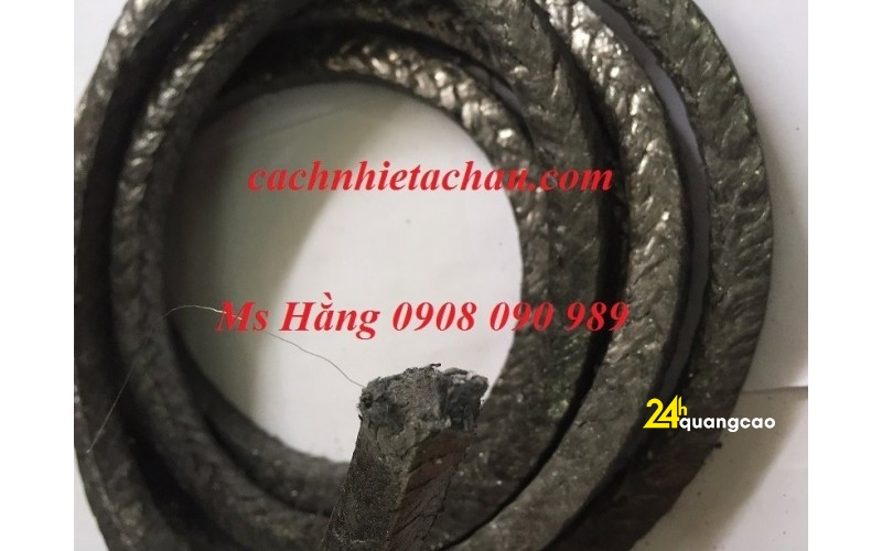 Dây tết chèn chịu nhiệt tẩm chì | Dây Amiang vuông tẩm chì màu đen | Cách nhiệt Á Châu