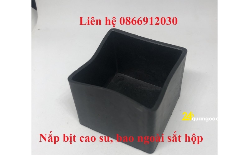 Đế cao su chân bàn, bịt đầu ống sắt hộp vuông ngoài 75x75