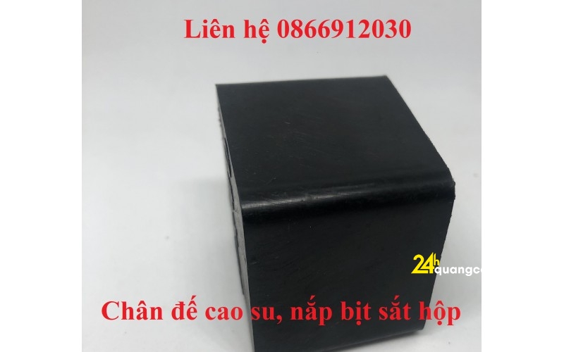 Đế cao su chân bàn, bịt đầu ống sắt hộp vuông ngoài 75x75