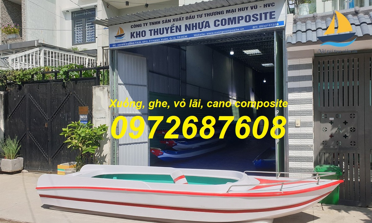 Xuồng nhựa câu cá, xuồng composite giá rẻ TP HCM 