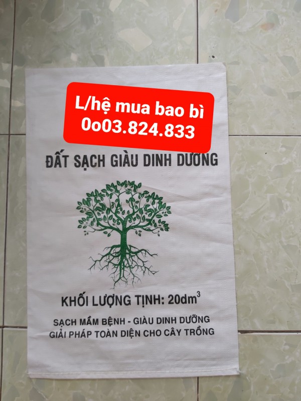Bao pp dệt, bao đựng đất sạch, bao trùn quế 