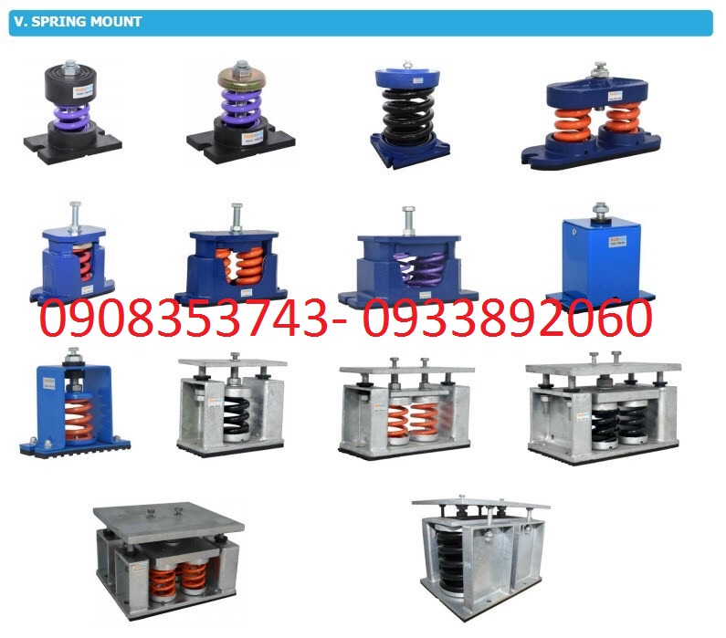 Lò xo chống rung cho quạt, bơm,chiller, FCU,AHU, Tháp giải nhiệt