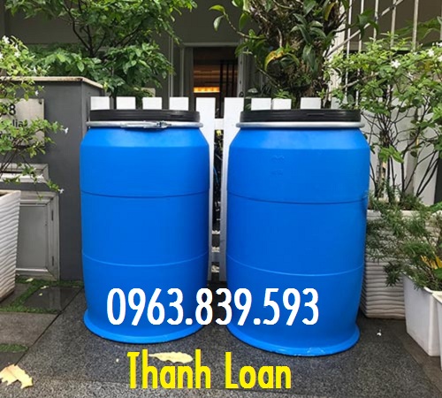 Thùng phuy nhựa nắp kín đựng nước, hóa chất - thùng nhựa dung tích 50L 120L 220L rẻ / 0963.839.593
