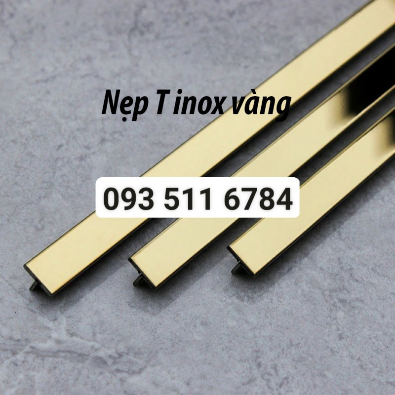 Nẹp U nhôm Inox bóng Nẹp T inox vàng chỉ ron tường