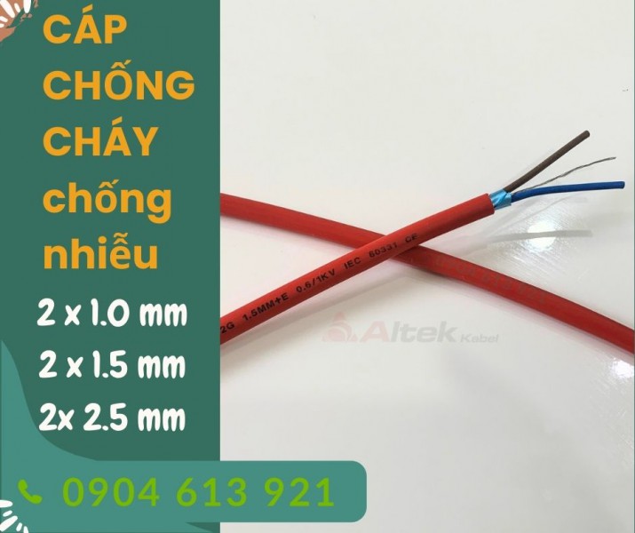 Cáp tín hiệu báo cháy chống nhiễu 1 pair 16awg 