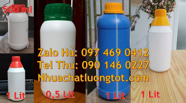 Chai hdpe 100ml vuông, chai 250 ml đựng thuốc sâu,Chai 30ml garenty, Chai 500ml hdpe, Chai nhựa 50ml