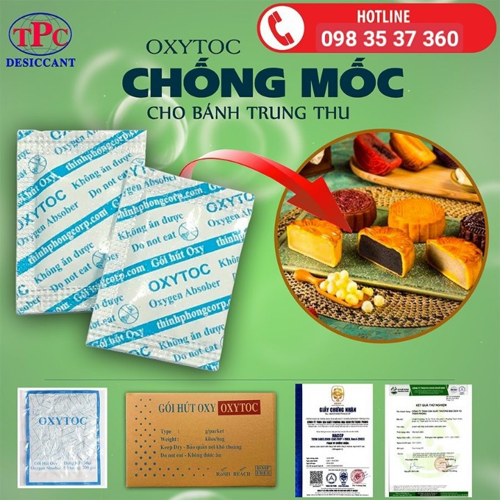 Gói hút ẩm - gói chống ẩm - gói hút oxy bánh trung thu 