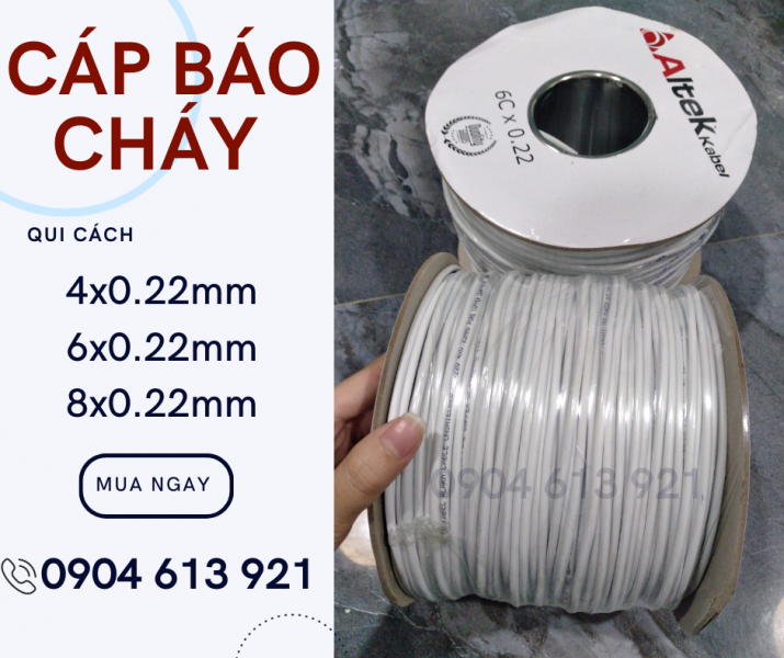 Dây báo cháy, cáp tín hiệu báo cháy 0.22mm 