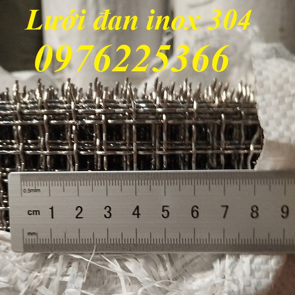 Lưới đan inox 304 ô vuông 10x10