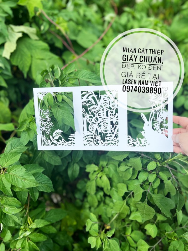 Thiêp cưới cắt laser sang trọng, cắt laser giấy làm thiệp 