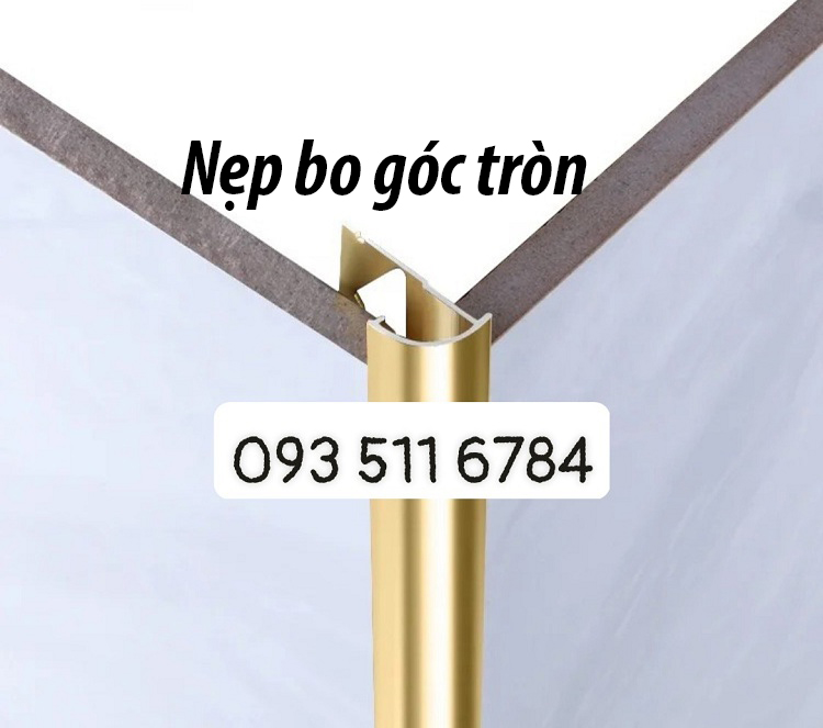 Nẹp bo góc bằng nhựa nẹp inox góc tròn cạnh tường