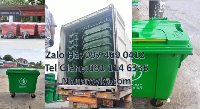 xe gom rác thải 1000l, Xe chở rác công nghiệp,Xe gom rác 660l 4 bánh ...