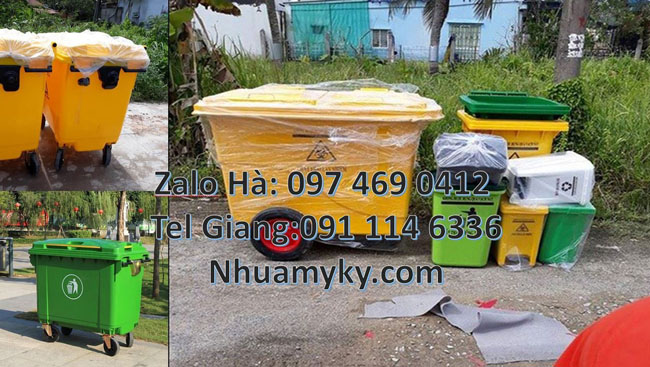 xe gom rác thải 1000l, Xe chở rác công nghiệp,Xe gom rác 660l 4 bánh ...
