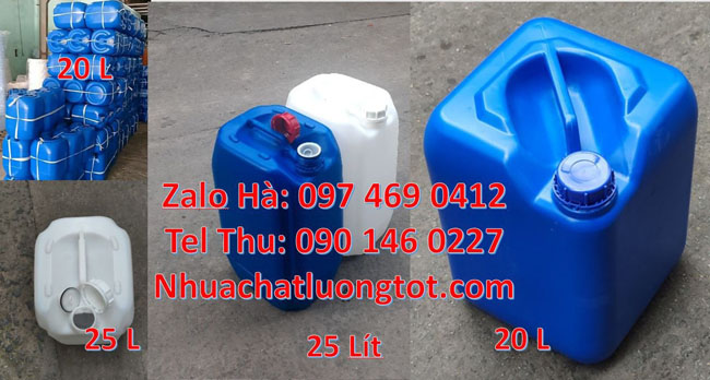 Can 18l tròn xanh vỏ can nhựa 25 lít, can nhựa 10l giá rẻ, can 20l dày, Giá can nhựa 30 lít, Thùng 