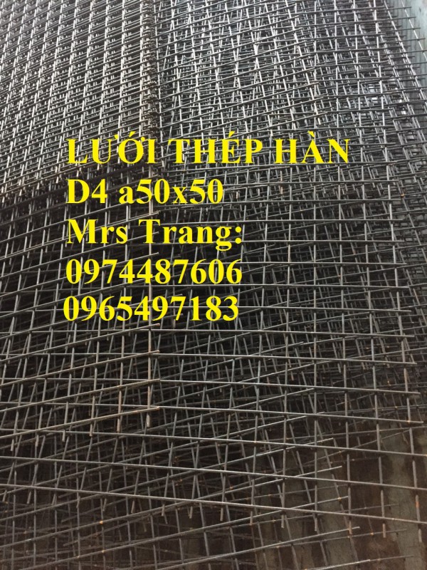 Lưới thép hàn phi 4 ô 50x50, lưới thép hàn d4 a 50x50 dạng tấm