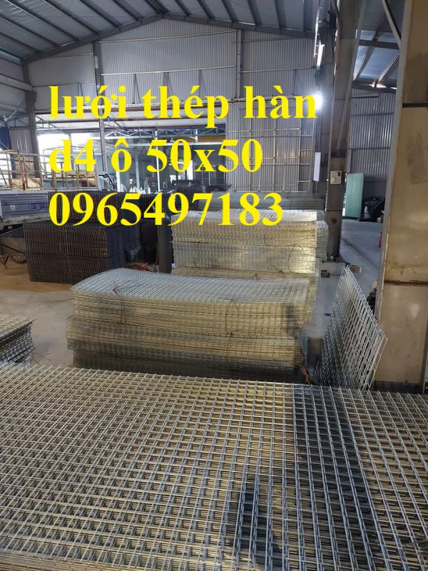 Lưới thép hàn phi 4 ô 50x50, lưới thép hàn d4 a 50x50 dạng tấm