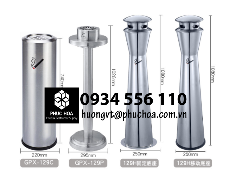 Trụ gạt tàn inox - Cột gạt tàn thuốc lá cao cấp