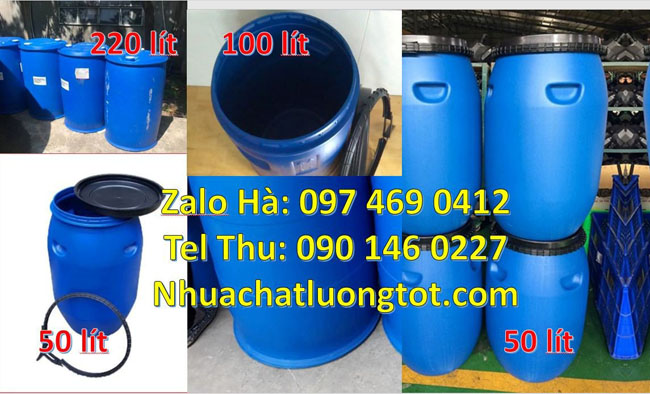 Thùng Phi 100 Lít, thùng phuy 120 lít Thùng phi 120 lít mới 100%, Thùng phuy 120l nắp lớn đai sắt