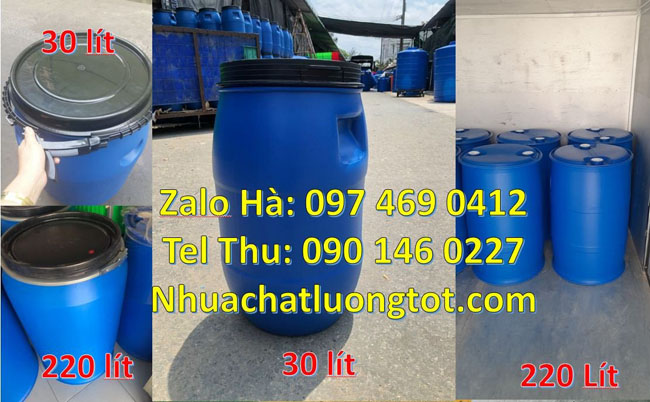 Thùng Phi 100 Lít, thùng phuy 120 lít Thùng phi 120 lít mới 100%, Thùng phuy 120l nắp lớn đai sắt