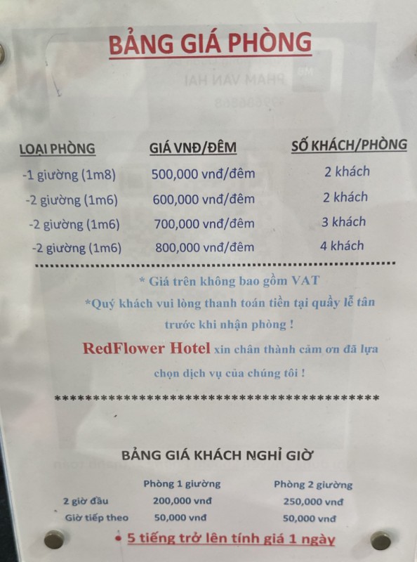 HOTEL RED FLOWER Q1 Full Nội Thất - Cho thuê theo tháng / theo ngày/ theo giờ