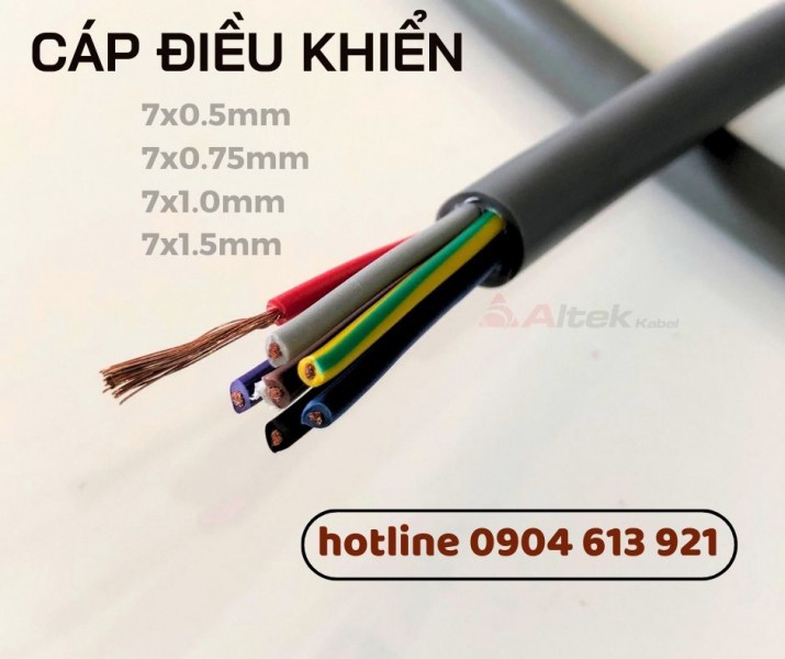 Cáp điện 7 lõi, dây cáp tín hiệu 7x1.5mm