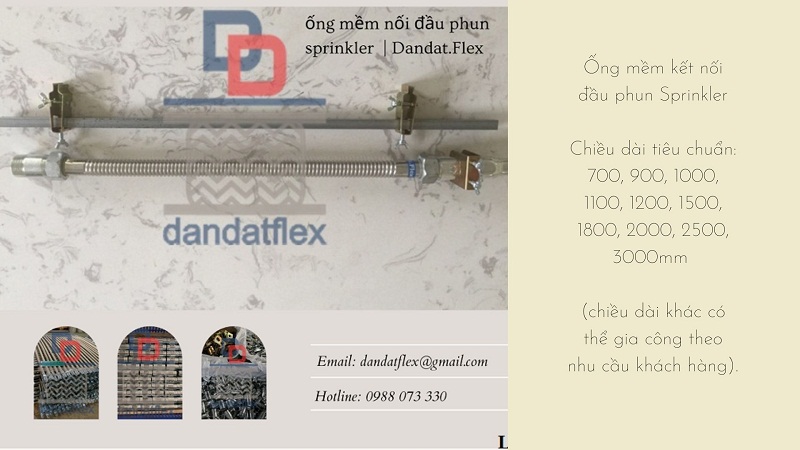 Ống mềm nối đầu phun Sprinkler, ống mềm chữa cháy, dây mềm cấp nước đầu phun