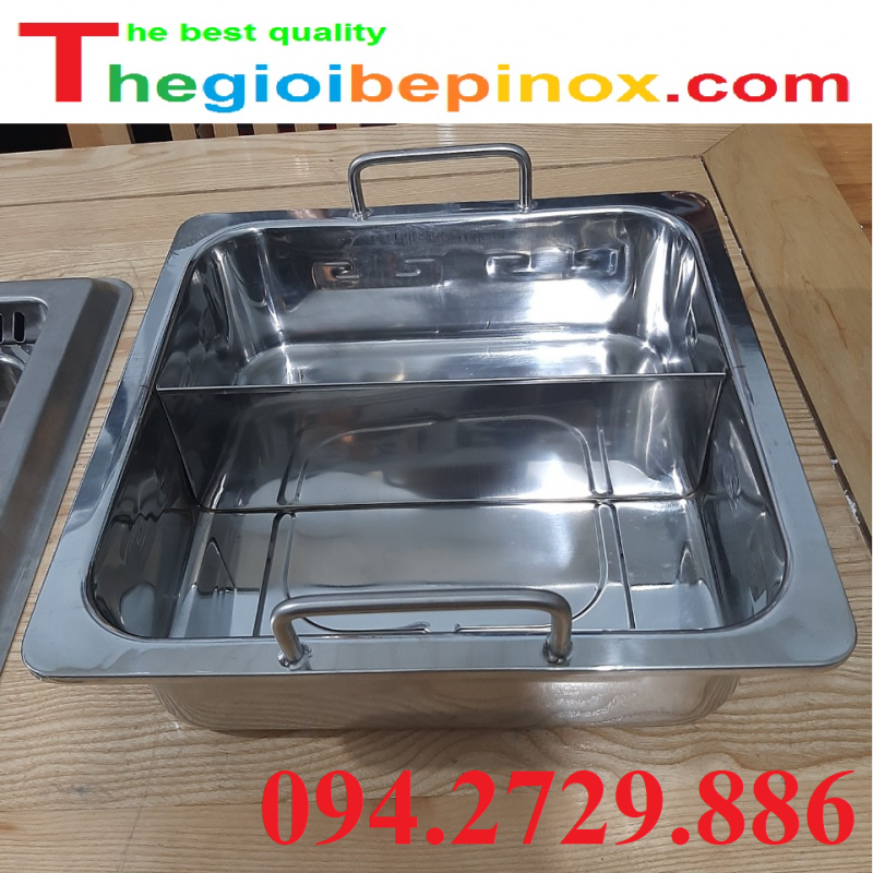 Bếp lẩu 2 ngăn inox âm bàn giá rẻ tại Hà Nội