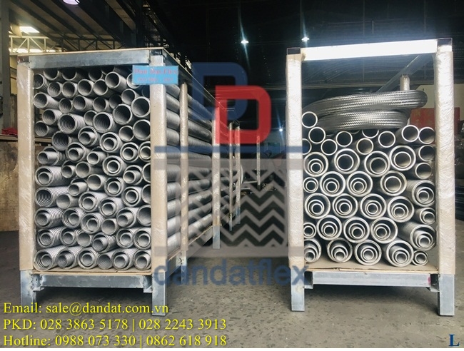 Ống nối mềm inox 304, ống inox chịu nhiệt đàn hồi, ruột gà inox