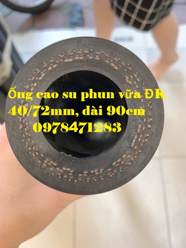 Ống cao su phi 40/72mm và phi 40/76mm chuyên dùng lắp máy phun vữa, trát tường. Hàng có sẵn.