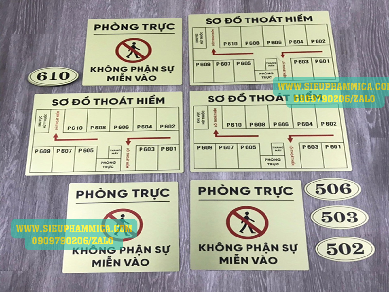 Sơ đồ thoát hiểm bằng inox - làm biển sơ đồ thoát hiểm 