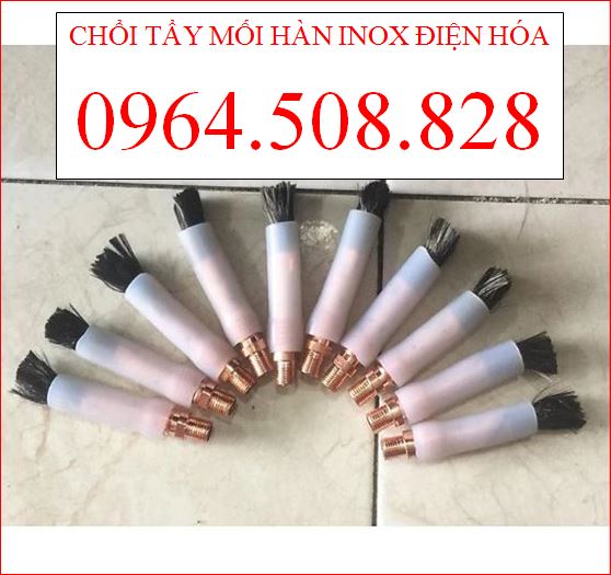 Chổi tẩy mối hàn điện hóa inox và dung dịch tẩy mối hàn