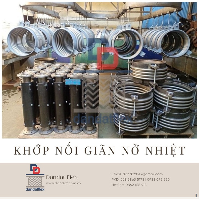 Khớp nối giãn nở nhiệt inox, ống bù trừ giãn nở inox, mối nối mềm inox