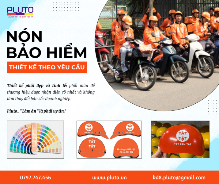 Nón bảo hiểm in logo quảng cáo ở TPHCM