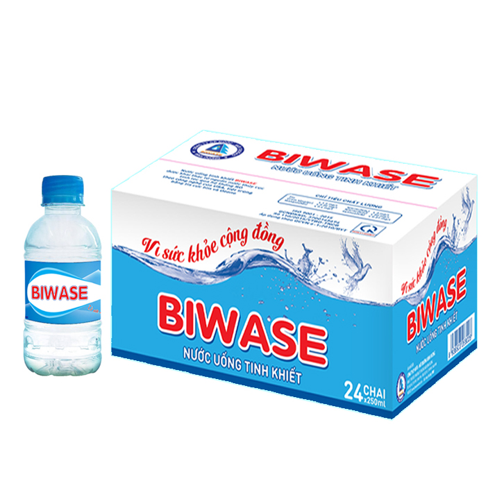 Nước tinh khiết Biwase chai 210ml nhỏ gọn tiện lợi, giao hàng tận nơi