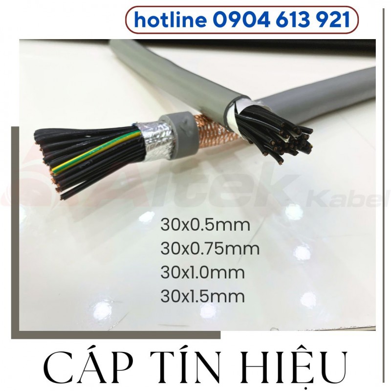 Cáp điện 30 lõi, cáp điều khiển tín hiệu 30x0.5mm/30x0.75mm/30x1.0mm/30x1.5mm Altek Kabel 