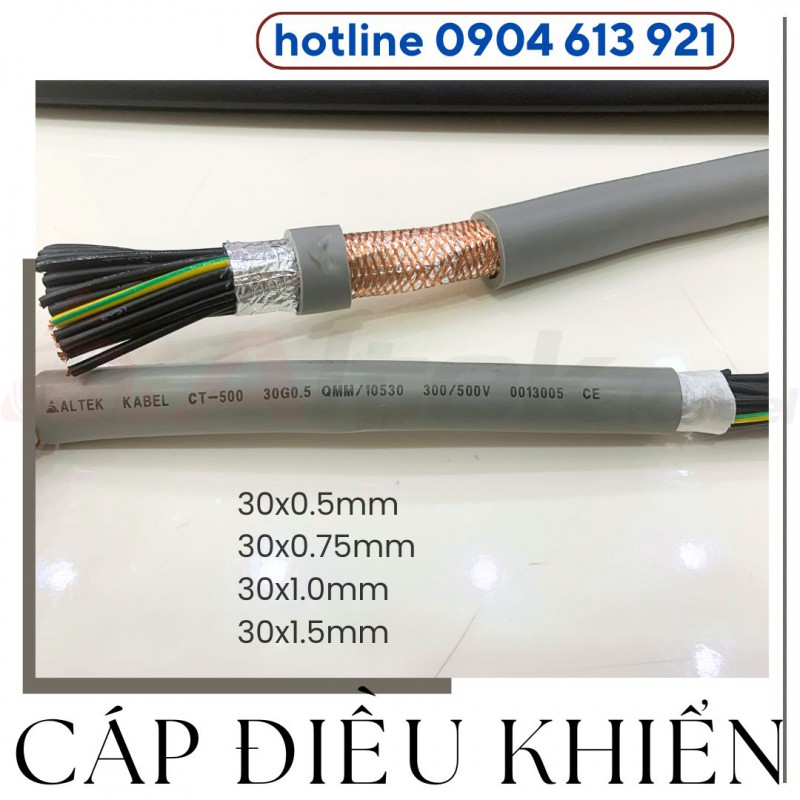 Cáp điện 30 lõi, cáp điều khiển tín hiệu 30x0.5mm/30x0.75mm/30x1.0mm/30x1.5mm Altek Kabel 