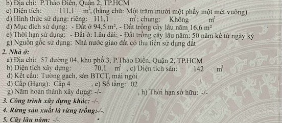 Bán nhà phố thảo điền quận 2