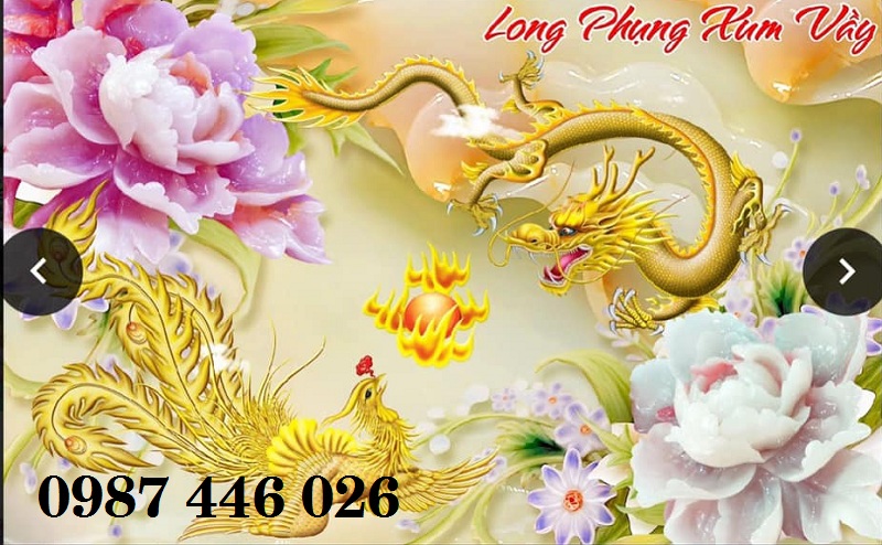 Tranh gạch men rồng vàng HP07293