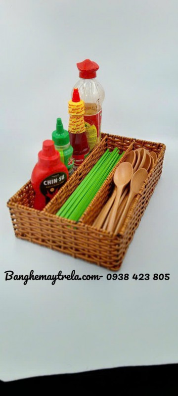 Khay nhựa giả mây- Khay đựng đồ mây nhựa