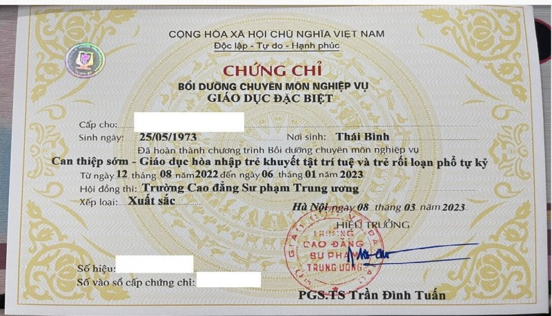 Nhận hồ sơ khai giảng lớp giáo dục đặc biệt 