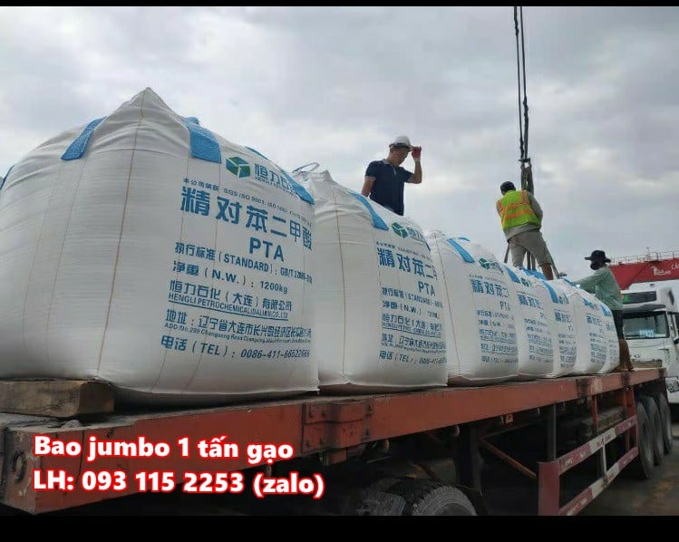 Bao jumbo 1 tấn, bao tải cẩu xuất khẩu trữ kho hàng hoá trọng tải lớn