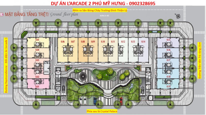 Thiết kế layout dự án L'arcade Phú Mỹ Hưng. Nhận báo giá trực tiếp chủ đầu tư gọi ngay Phòng Kinh