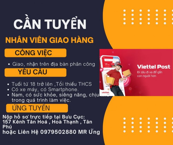 BƯU CỤC CẦN TUYỂN NHÂN VIÊN GIAO HÀNG
