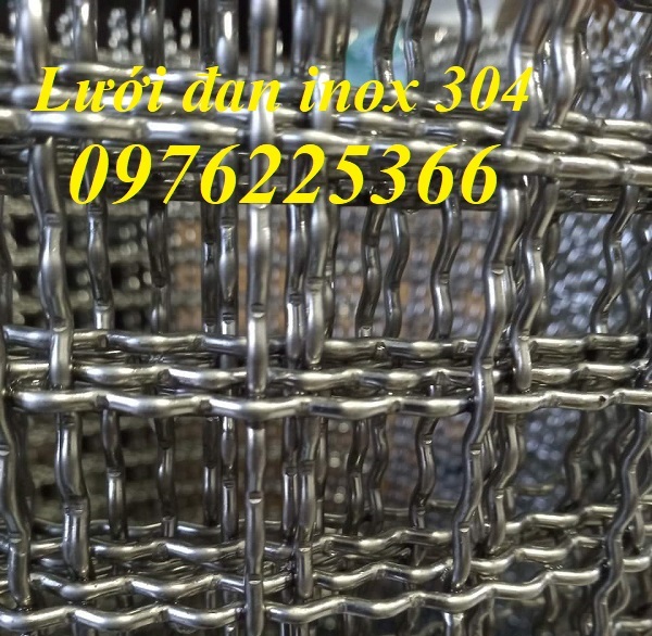 Lưới inox 304 đan cán sóng ô 5x5, 10x10, 15x15, 20x20, 25x25 