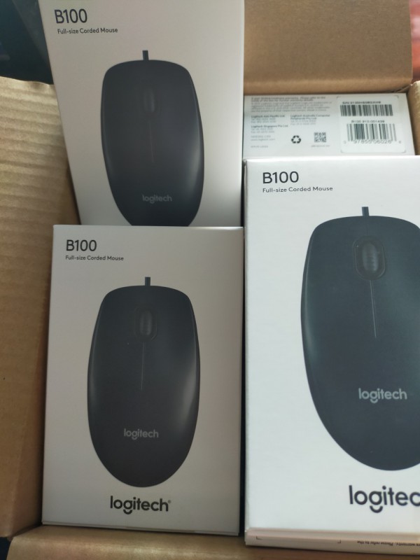 Chuột máy tính Logitech B100 có dây chính hãng