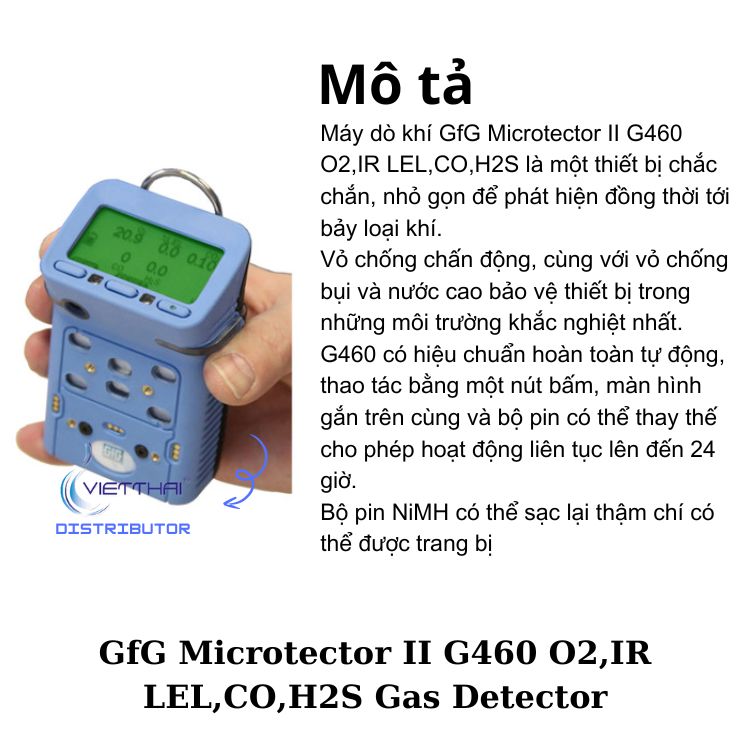 Máy dò khí GfG Microtector II G460 O2,IR LEL,CO,H2S 